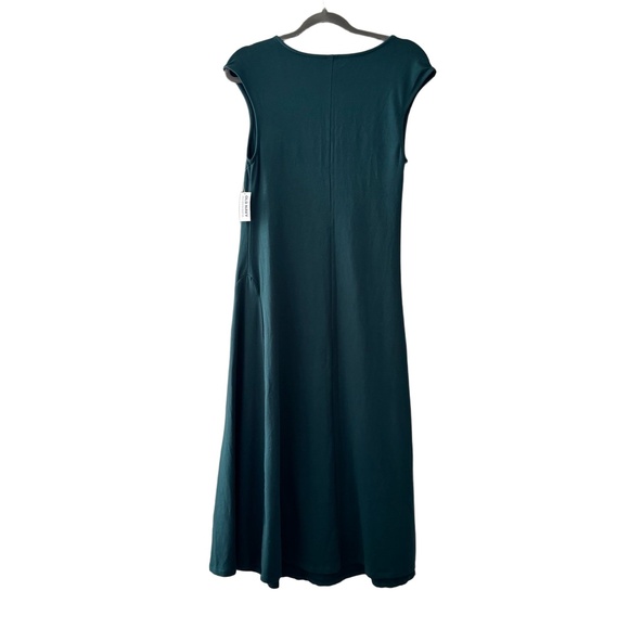 Old Navy Maternity Dress Size Small Dark Teal Midi Cap-Sleeve (NWT) - Picture 4 of 7